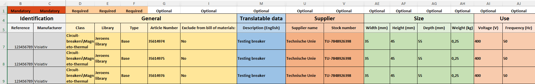 9 Excel voor import