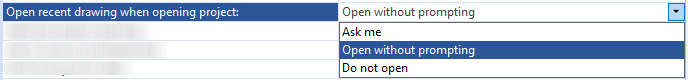 Open recent drawing when opening project
